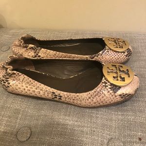 Snake print Tory Burch flats